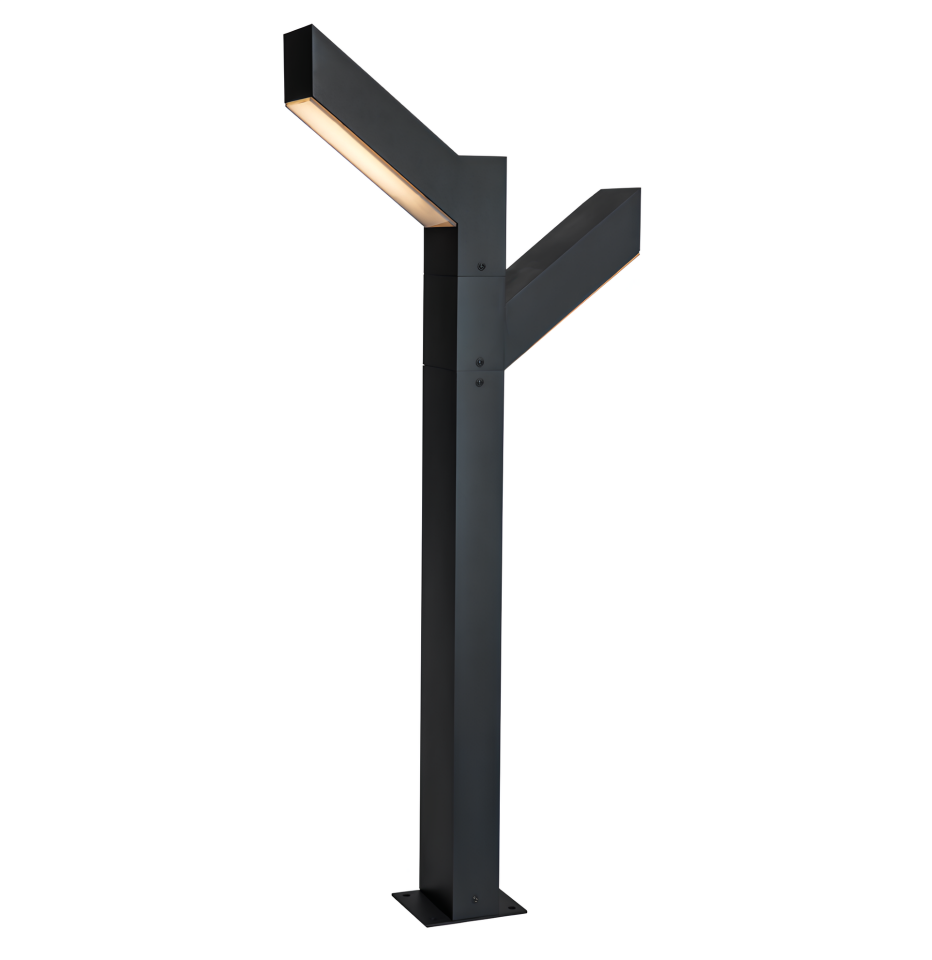 Çınar Dış Mekan Çift Kollu Bahçe Aydınlatma Direği 225 Cm 4000K (Natural Işık)